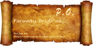 Parovsky Oriána névjegykártya